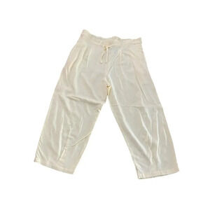 Jams World White Straight Leg Drawstring Waist Trouser Pant Size Small